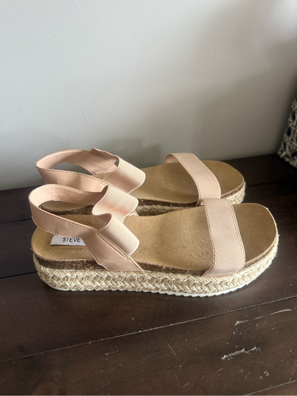 Steve Madden Blush Espadrille Platform Slingback Sandals Size 9